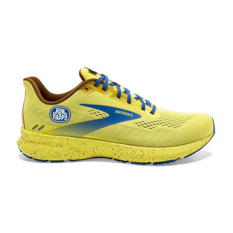 Brooks Men's Launch 8 Light-Cushion Road Running Shoes - Golden Kiwi/Pale Banana/Victoria Blue (BFRO